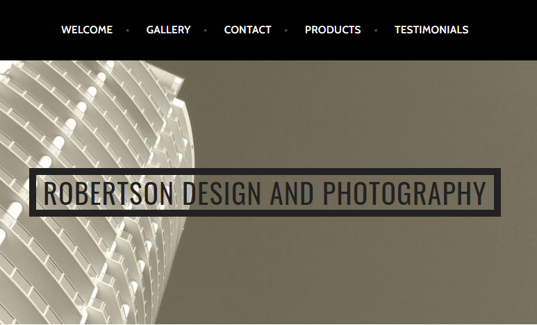 Robertson Design and Photography website